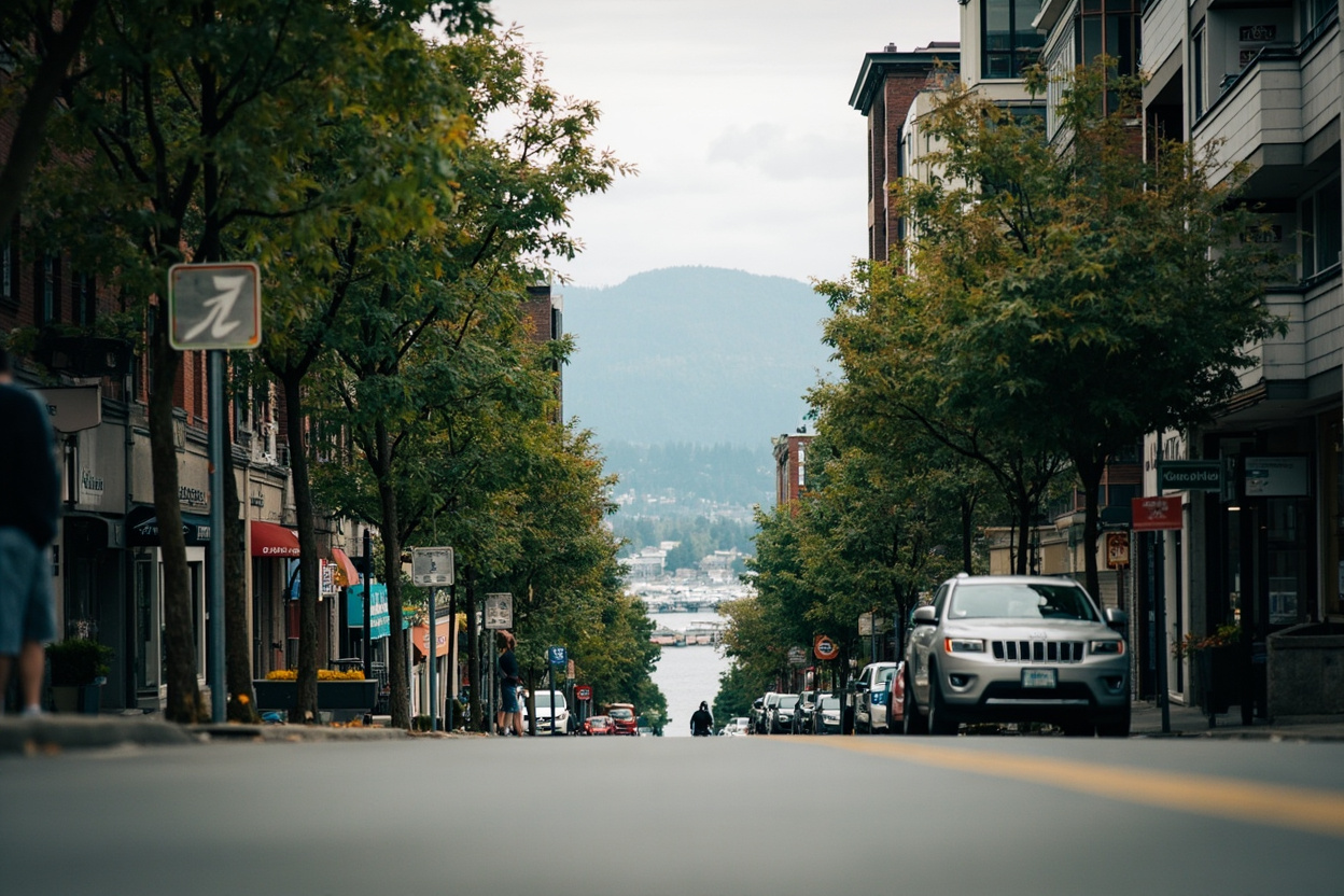 Central Lonsdale street scene in North Vancouver BC